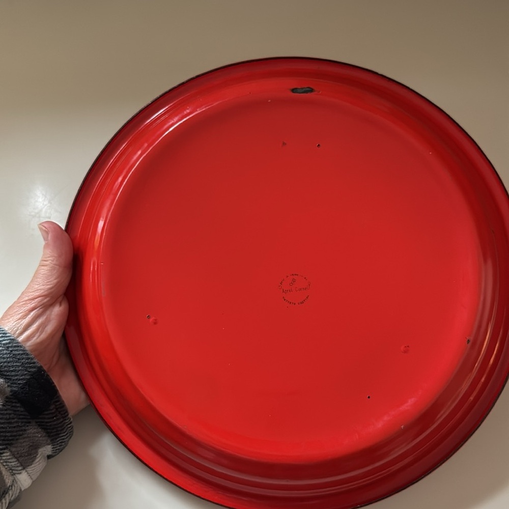 April Cornell enamel polka dot tray - VINTAGE - red & white - Picture 3 of 4